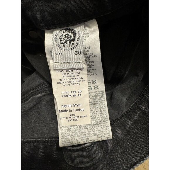 Diesel D-istort Skinny 30x28 Stretch Black Dark Gray Jeans 069RL - Picture 8 of 14